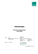 Operation Manual-Precision torque sensor model 8625 2025