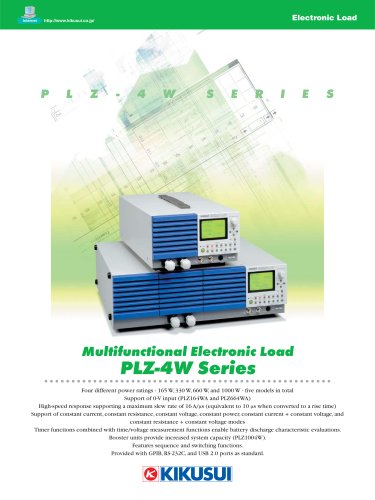 0V Input Electronic Load / PLZ-4W Series