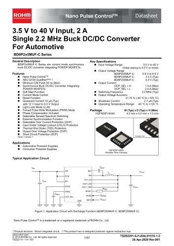 3.5 V to 40 V Input, 2 A Single 2.2 MHz Buck DC/DC Converter For Automotive