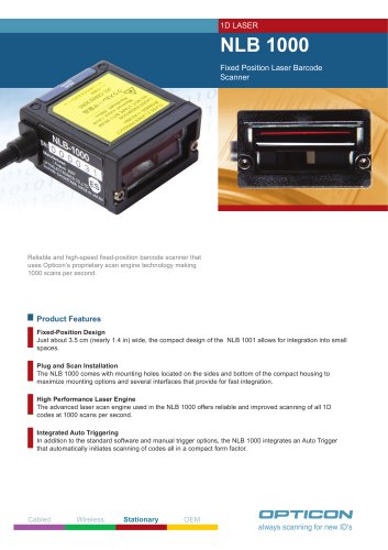 NLB 1000 Fixed Position Laser Barcode Scanner