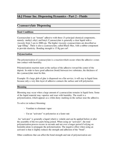 Dispensing Dynamics -Fluid Types