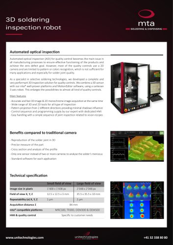 mta® 3D soldering inspection robot