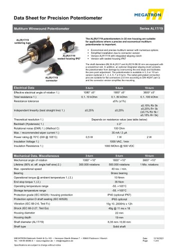 Data sheet AL17/19