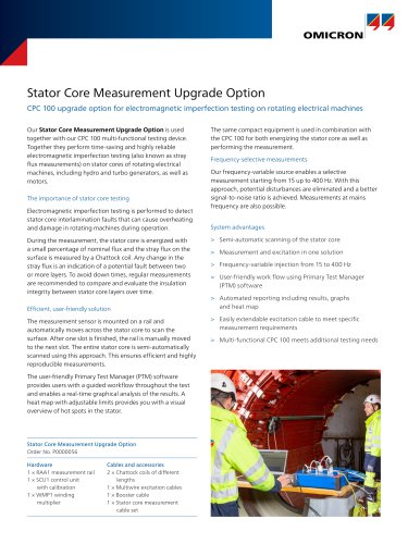 Stator Core Measurement Upgrade Option - Datasheet