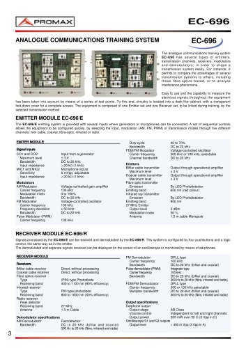 EC-696 Analogue Communications training system