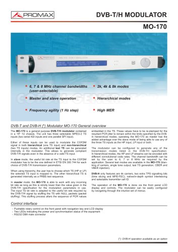 MO-170 DVB-T and DVB-H Modulator