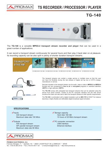 TG-140 TS Recorder / Processor / Player