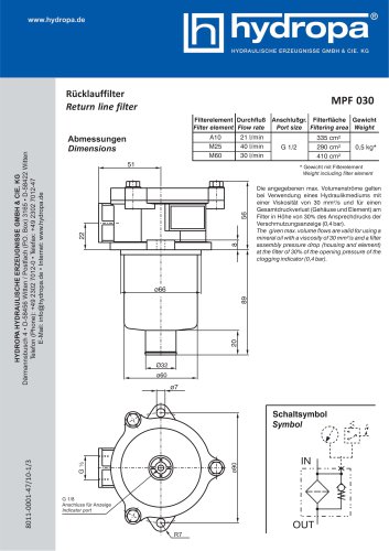 Data sheet MPF 030