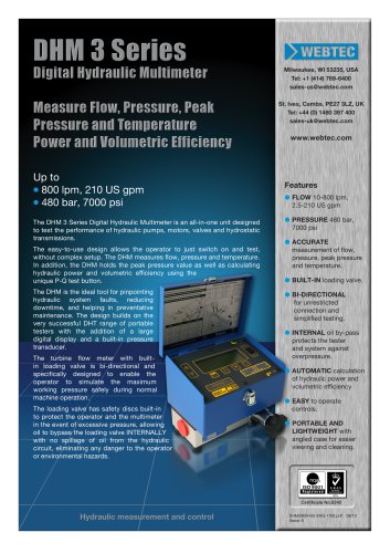 DHM 3 Series Digital Hydraulic Multimeter