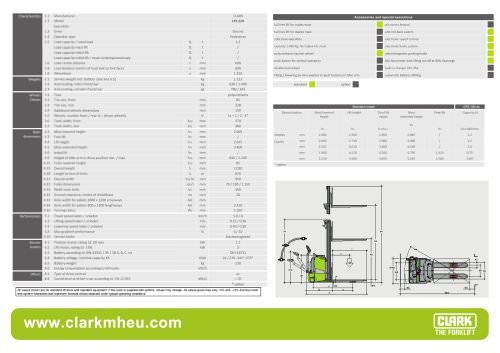 Specification sheet CLARK C PS 12H