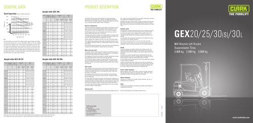 Specification sheet CLARK GEX20/25/30(s)/30L