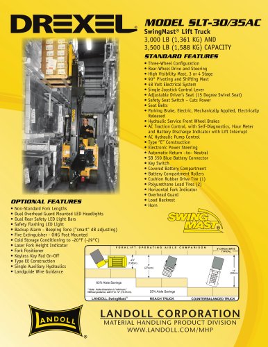 Landoll Corporation Drexel SLT30/35 AC Narrow Aisle Forklift Truck