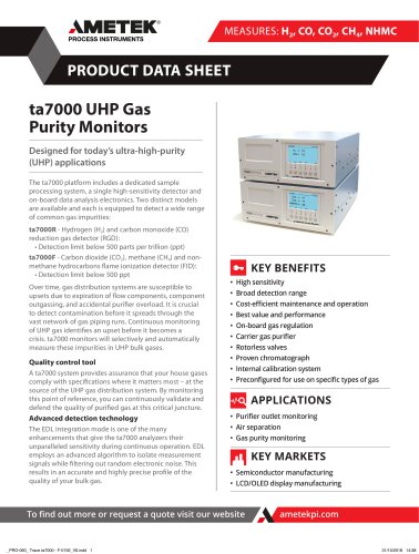 ta7000 Series UHP Gas Purity Monitors