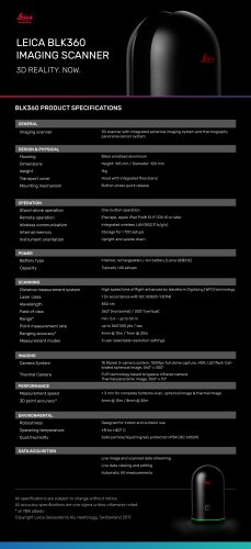 Leica BLK360 Specification Sheet