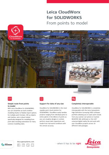 Leica CloudWorx for SOLIDWORKS Data Sheet