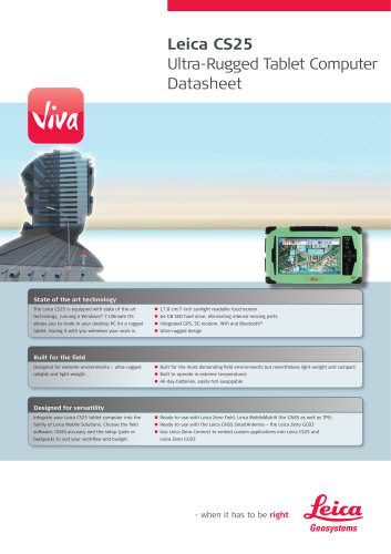 Leica CS25 Ultra-Rugged Tablet Computer Datasheet