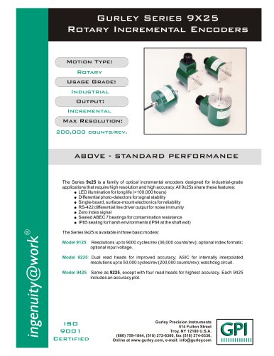 9x25 Rotary Incremental Encoder