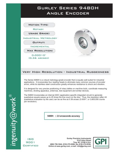 Gurley Series 9480H Angle Encoder