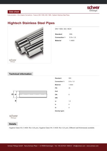 Hightech Stainless Steel Pipes