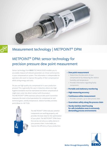 Dew point measurement with  METPOINT DPM