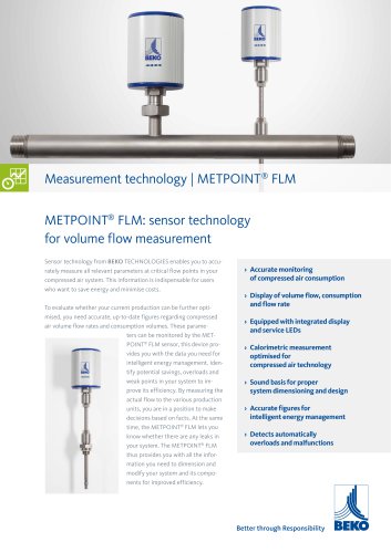 Volume flow measurement with METPOINT FLM