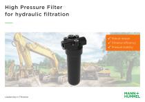 High Pressure Filter for hydraulic filtration