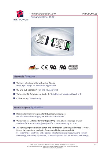 Primary Switcher 15 W