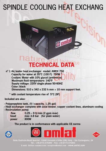 SPINDLE COOLING HEAT EXCHANGER