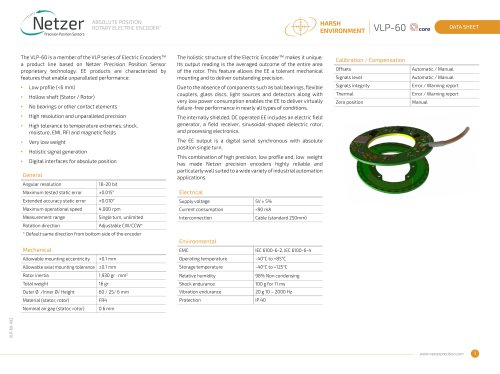 Absolute Position Rotary Electric Encoder - VLP-60 Data Sheet