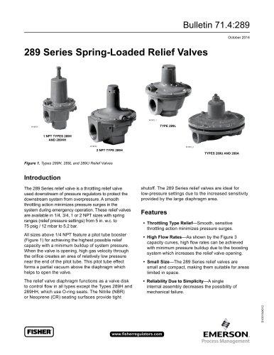 289 series Spring-Loaded Relief Valves