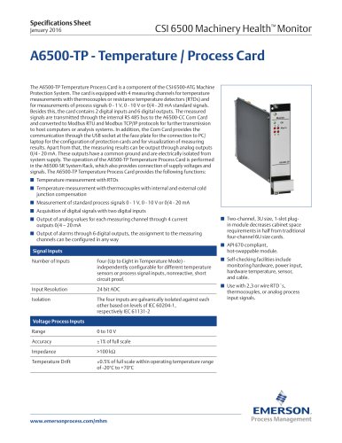 A6500-TP - Temperature / Process Card