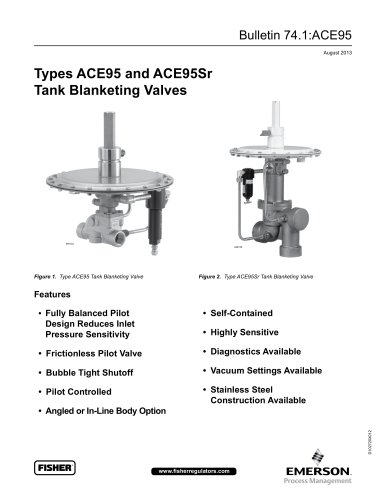 ACE95 and ACE95Sr Tank Blanketing Valves