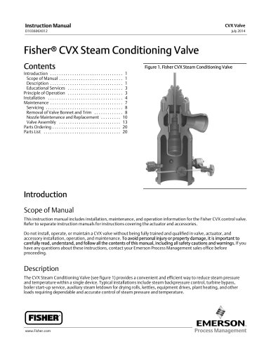 Fisher® CVX Steam Conditioning Valve