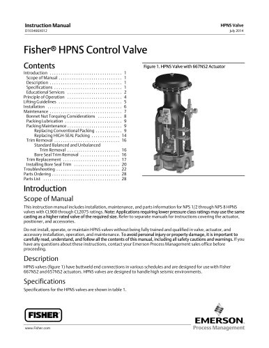 Fisher® HPNS Control Valve