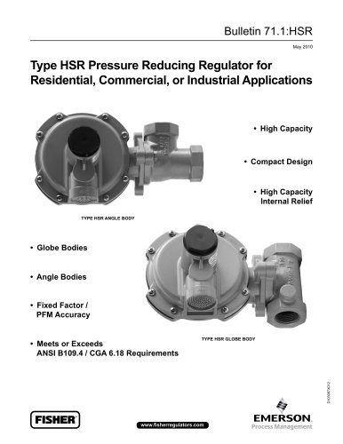 Type HSR Pressure Regulators