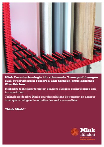 Mink fibre technology to protect sensitive surfaces during storage and transportation
