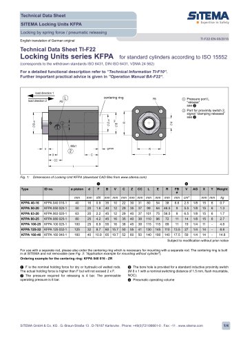 Locking units series KFPA
