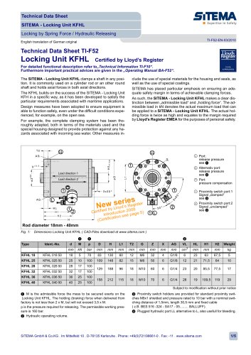 SITEMA Locking unit (certified by Lloyd´s Register)