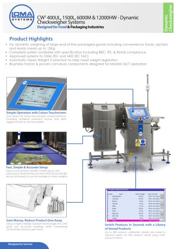 CW3 Checkweigher for up to 12 kg