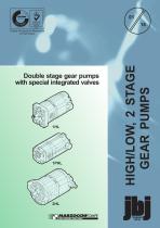 Double stage gear pumps with special integrated valves