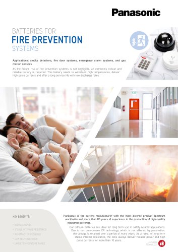 Panasonic Lithium Batteries Leaflet Fire Prevention Systems