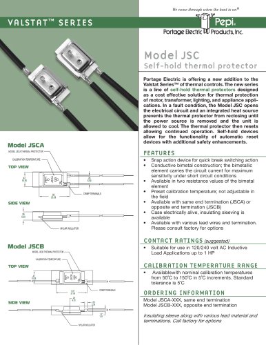 Model JSC  Self-hold thermal protector