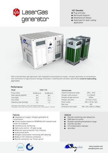 HANA N15 containerized LaserGas generator