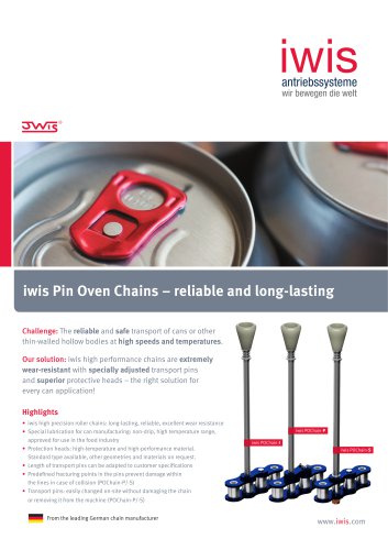 iwis Pin Oven Chains - Reliable and long-lasting