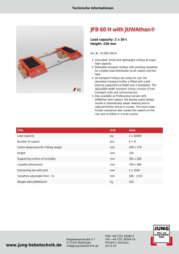 JFB 60 H Product Details