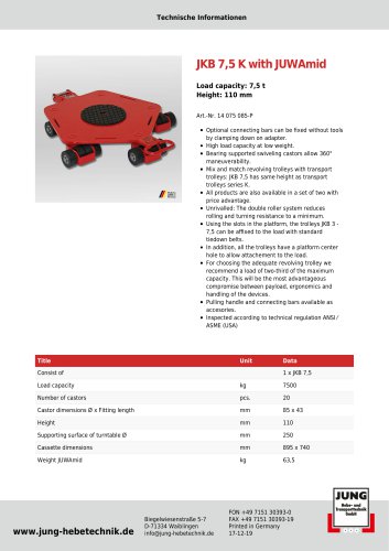 JKB 7,5 Product Details