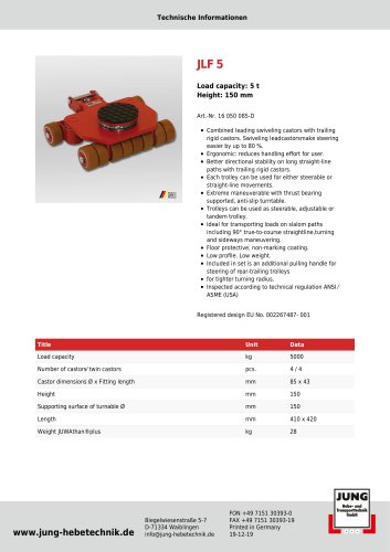 JLF 5 Product Details