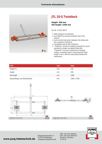 JTL 20 G Twistlock Product Details