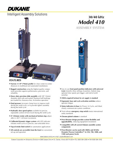 40 kHz Model 410 plastics assembly system