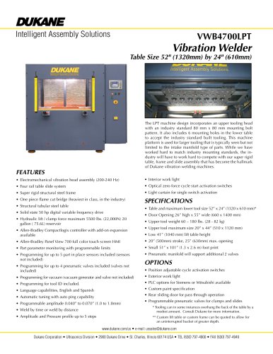 VWB4700LPT Vibration Welder